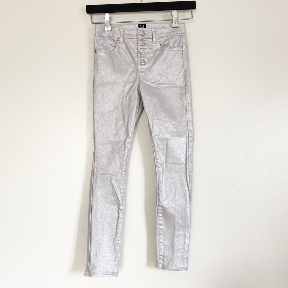 Gap Denim Silver Foil Stretch High Rise Jegging 8